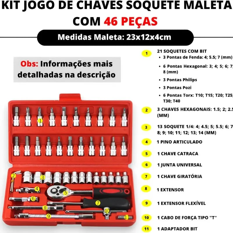 Kit Ferramentas ProTorque 46 Peças